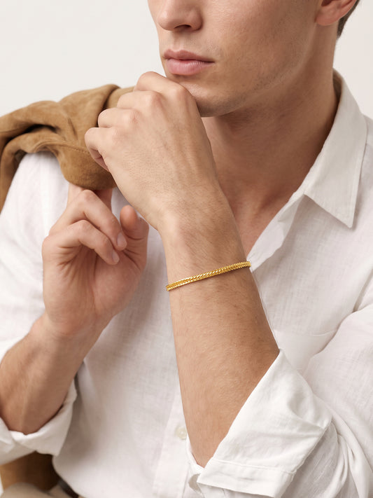 OnnMe by GIVA Barely Basic Gold Plated Bracelet For Men
