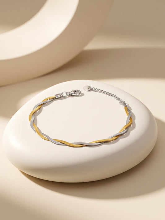OnnMe by GIVA Duo Twist Dual Tone Bracelet