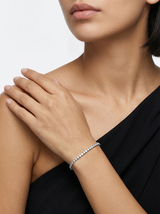 Ice Line Tennis Rhodium Plated Bracelet