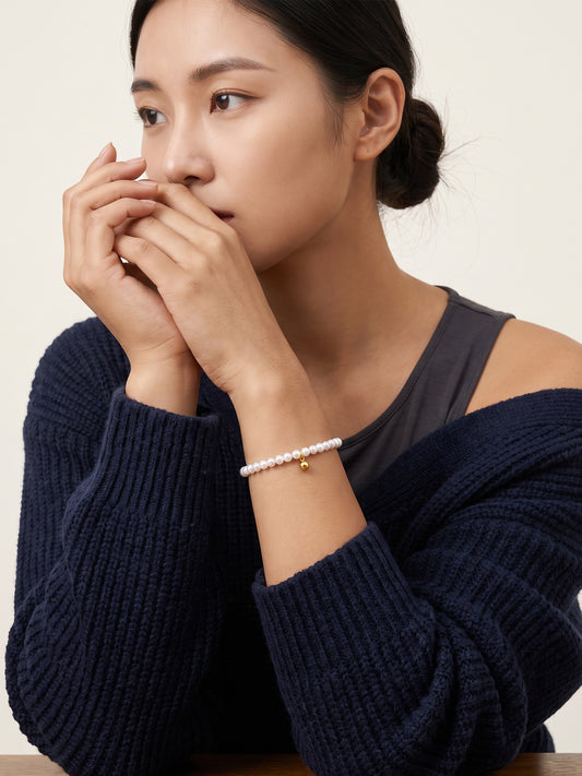IXIA by GIVA Pearl Plus One Gold Plated Bracelet