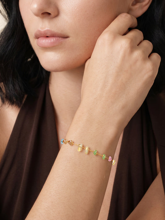 IXIA by GIVA Rainbow Roulette Gold Plated Bracelet