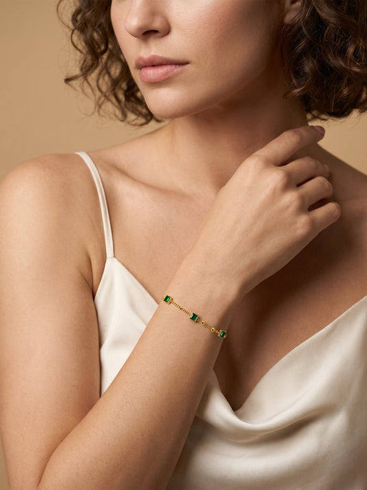 IXIA by GIVA Pixel Pop Gold Plated Charm Bracelet