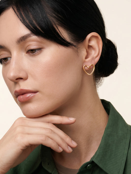 IXIA by GIVA Tilted Love Gold Plated Earrings