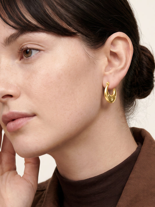 IXIA BY GIVA Star Quality Gold Plated Hoops