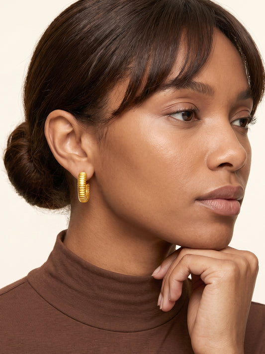 IXIA BY GIVA Me Tube Gold Plated Hoops