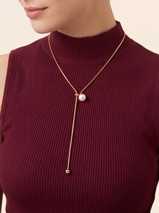 IXIA by GIVA Slide Control Gold Plated Necklace