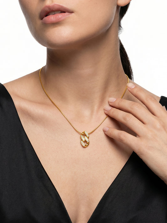 IXIA by GIVA Drip Links Gold Plated Necklace
