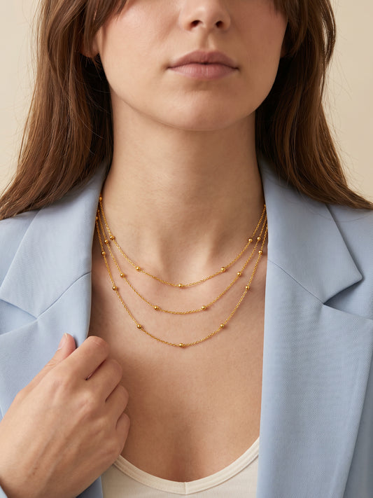 OnnMe by GIVA Double Take Layer Gold Plated Necklace