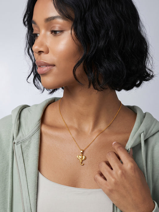 IXIA by GIVA Elephantastic Gold Plated Pendant With Chain