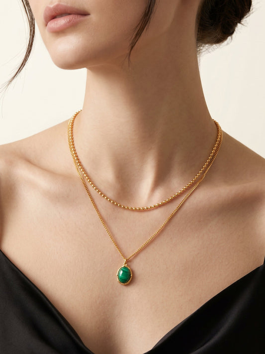 OnnMe by GIVA Green Theory Gold Plated Pendant with Chain