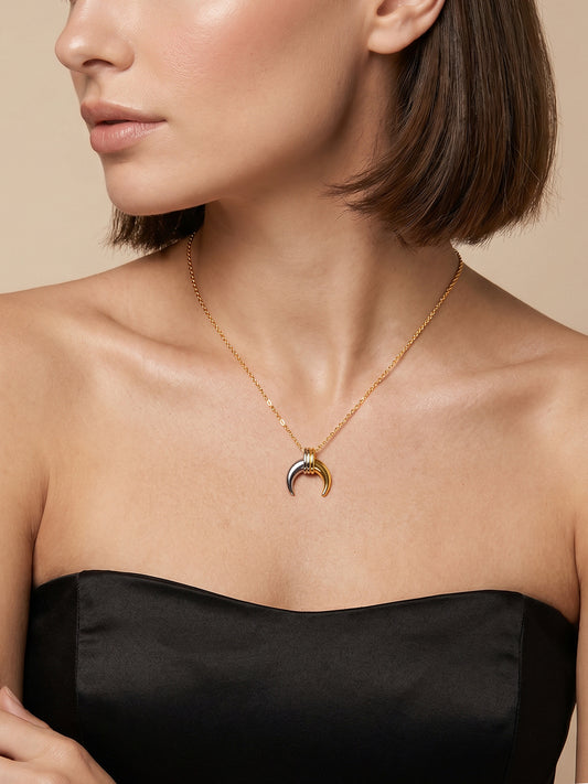 OnnMe by GIVA After Party Energy Dual Tone Pendant With Chain