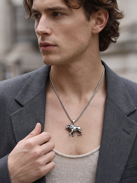 IXIA by GIVA Pride Rhodium Plated Pendant With Chain For Men