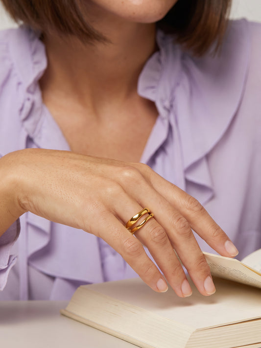 IXIA by GIVA Good Ones Gold Plated Ring (Size 12)