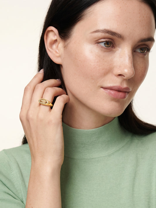 IXIA BY GIVA Pretty Girl Gold Plated Ring (Size 14)