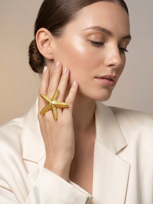OnnMe by GIVA Sea You Soon Gold Plated Ring (Size 12)