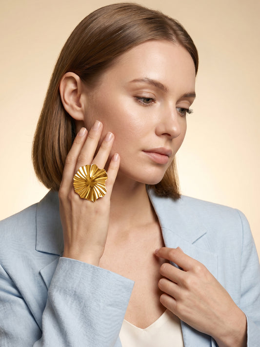 OnnMe by GIVA Fan Club Gold Plated Ring (Size 12)