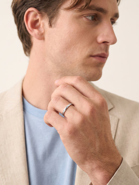 IXIA by GIVA Ironclad Rhodium Plated Ring For Men (Size 20)