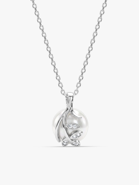 Silver Soul Pearl Pendant With Link Chain