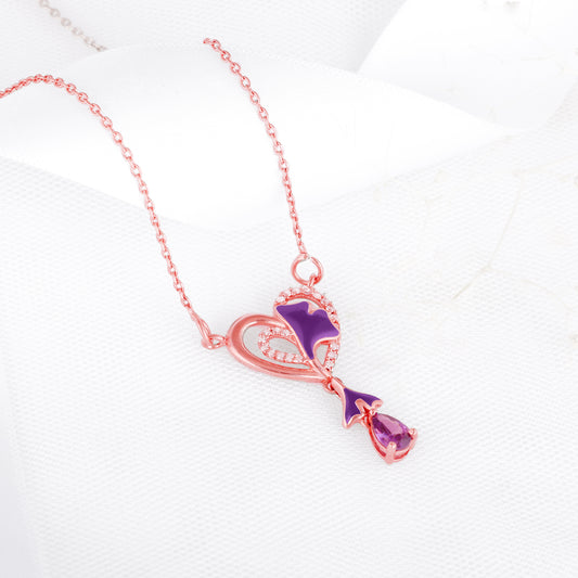 Rose Gold Love With Gingko Necklace