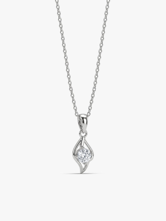 Silver Falling Dew Pendant With Link Chain