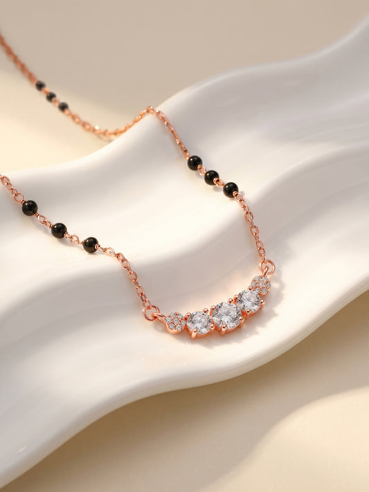 Rose Gold Zirconia Elegance Mangalsutra