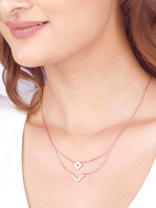 Rose Gold Trendy Layered Necklace