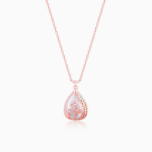 Rose Gold Divine Bloom Pendant With Link Chain