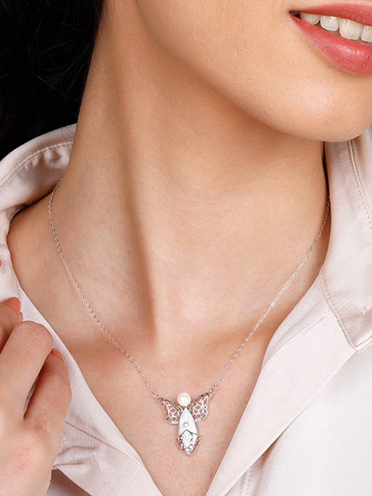 Silver Angel Wings Necklace