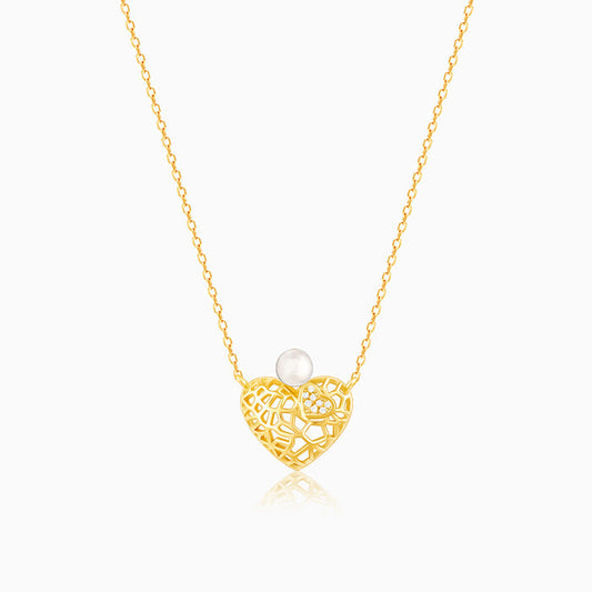 Golden Enigmatic Heart Necklace