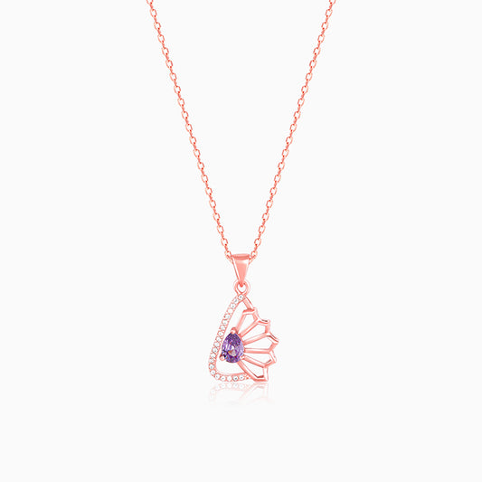 Rose Gold Notre Dame Pendant With Link Chain