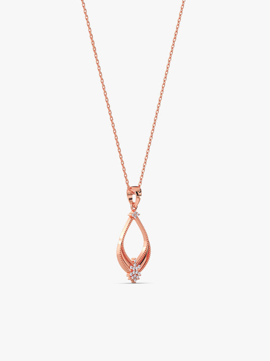 Rose Gold Princess Pendant With Link Chain