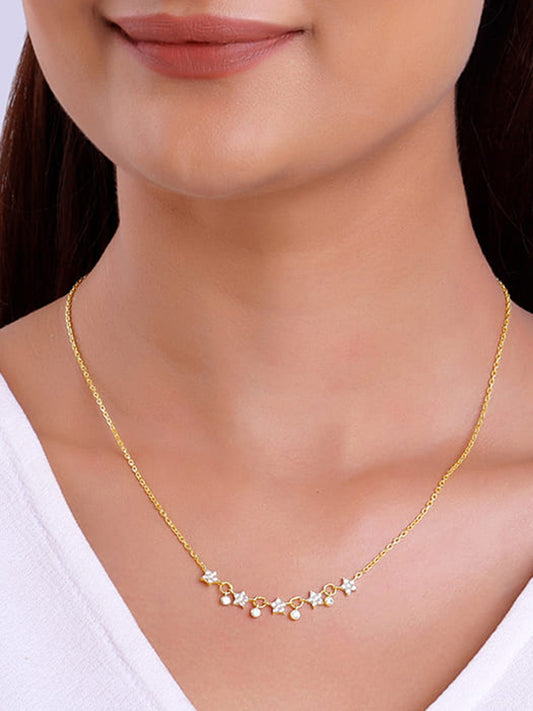 Golden Floral Serenade Necklace