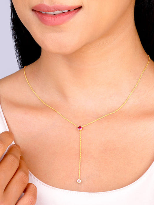 Golden Luminous Lariat Necklace