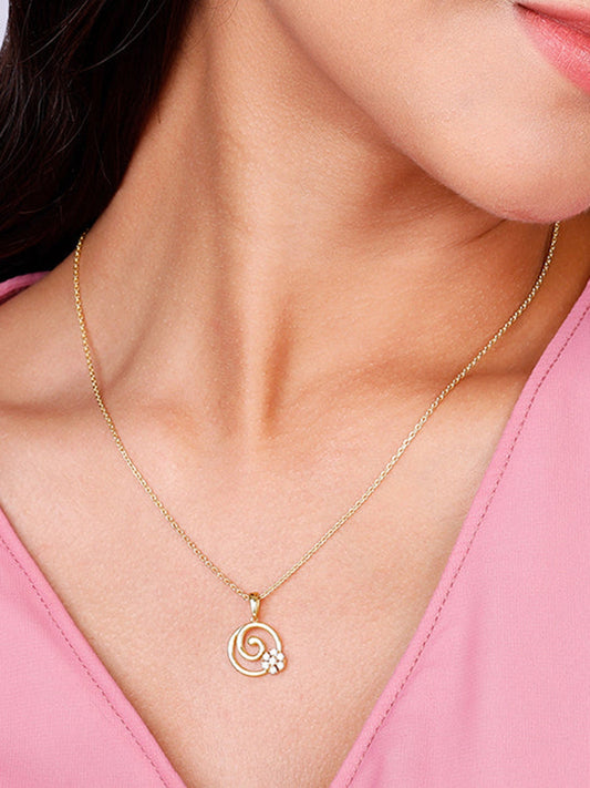 Golden Spiral Keepsake Pendant With Link Chain