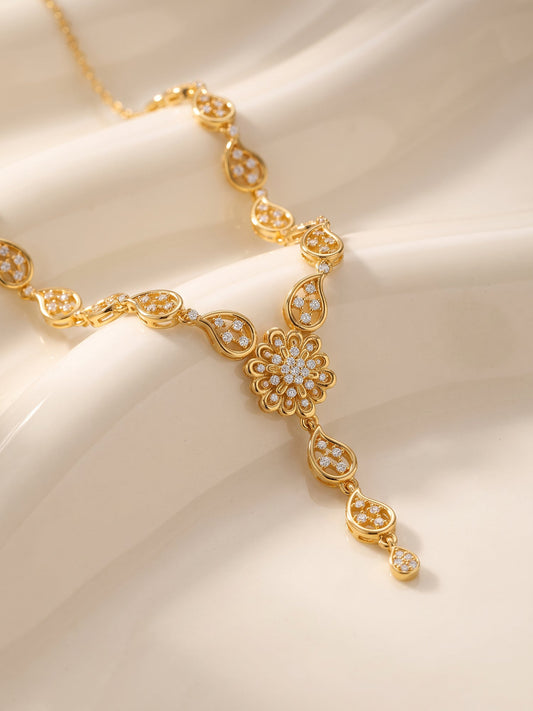 Golden Glorious Flower Necklace