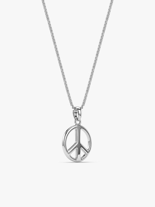 Silver Heavenly Peace Pendant With Box Chain For Him
