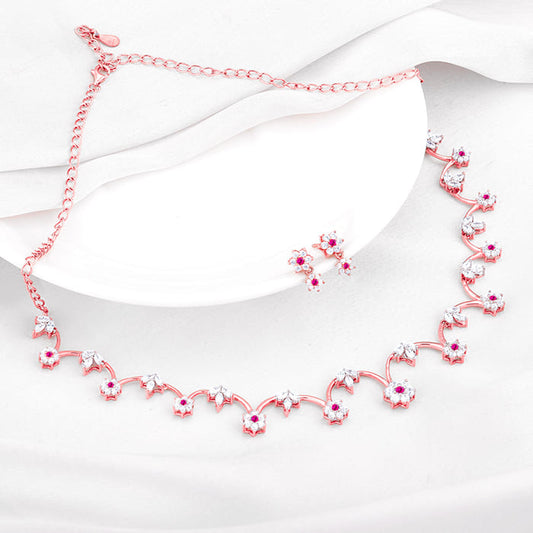 Rose Gold Royal Pink Floral Set