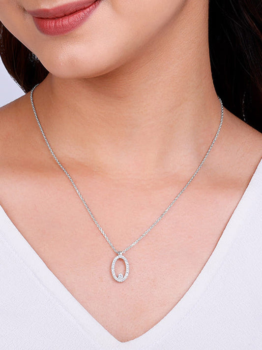 Silver Arena Pendant With Link Chain