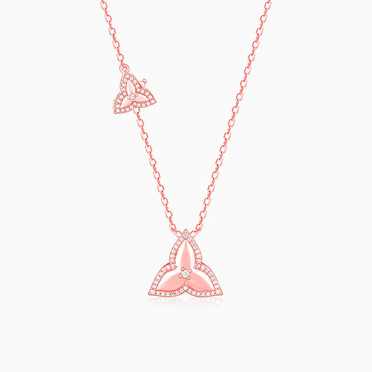 Rose Gold Trillium Trifecta Convertible Pendant With Link Chain