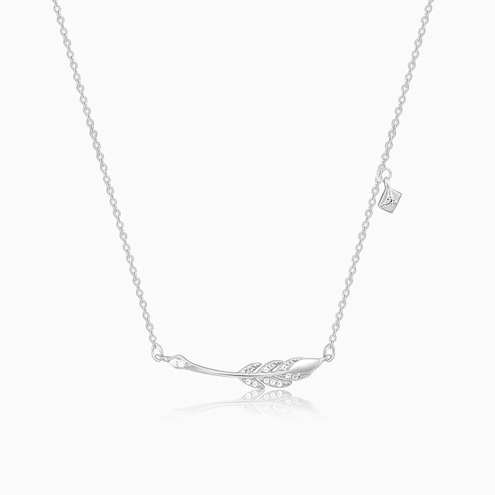 Silver Quill Letter Necklace