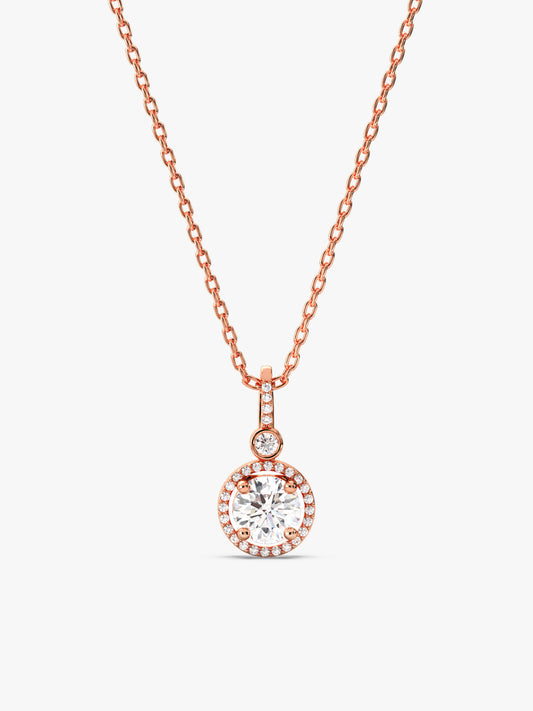 Rose Gold Drizzle Drop Pendant With Link Chain