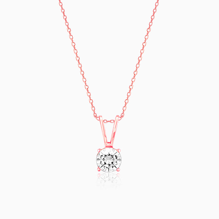 Rose Gold Zircon Pendant with Link Chain – GIVA