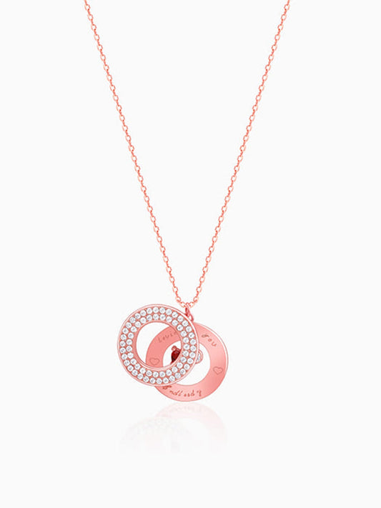 Rose Gold Custom Loving You Endlessly Pendant With Link Chain