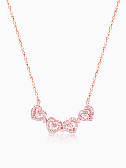 Rose Gold Clover Heart Convertible Necklace