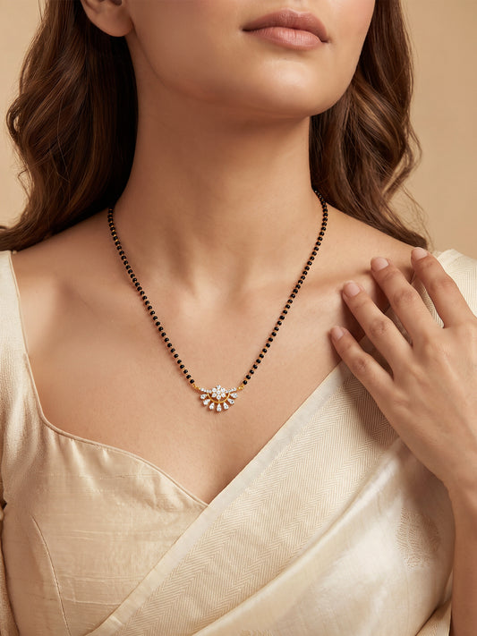 Golden Floral Moon Mangalsutra