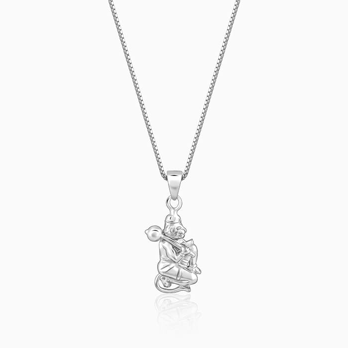 Silver Hanuman Pendant With Box Chain For Men – GIVA Jewellery – GIVA