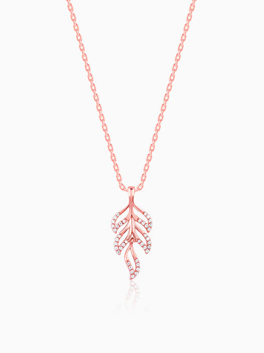 Rose Gold Komal Pankh Pendant With Link Chain