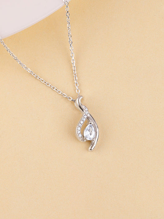 Silver Dancing Swirl Pendant with Link Chain
