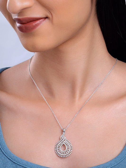 Silver Aurelia Pendant With Link Chain