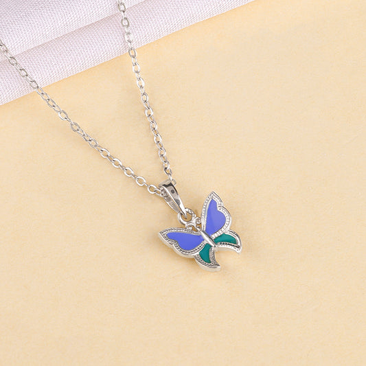 Silver Flutter Muse Pendant With Link Chain